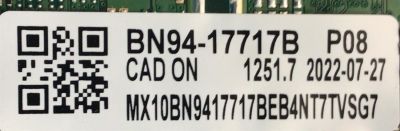 MAIN ORIGINAL PARA SMART TV SAMSUNG 4K / NUMERO DE PARTE BN94-17717B / BN41-02844A / BN9417717B / 17717B / BN97-18265E / PANEL CY-SA075HGHV1H / DISPLAY ST7461D01-7 VER.2.1 / BN96-54531A / MODELO UN75AU8000BXZA CA05 - Imagen 5